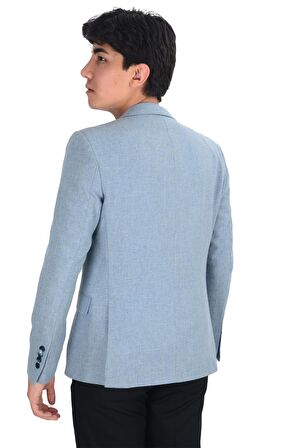 Cengiz İnler Kırlangıç Yaka Yün Karışımı Slim Erkek Ceket