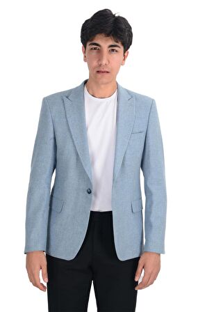 Cengiz İnler Kırlangıç Yaka Yün Karışımı Slim Erkek Ceket