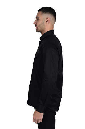 Cengiz İnler Standart Yaka Regular Fit Cepli Düz Erkek Gömlek