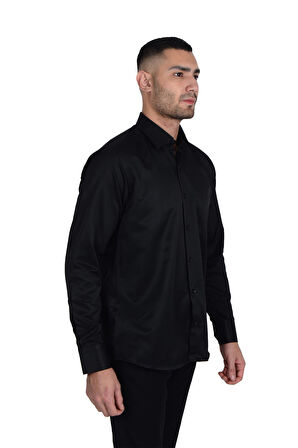 Cengiz İnler Standart Yaka Regular Fit Cepli Düz Erkek Gömlek