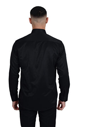 Cengiz İnler Standart Yaka Regular Fit Cepli Düz Erkek Gömlek