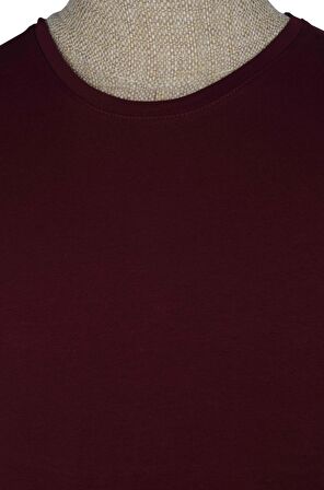 Sıfır Yaka Düz Slim T-Shirt