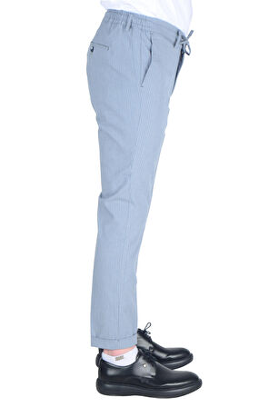 Cengiz İnler Slimfit Erkek Çizgili Gofre Pantolon