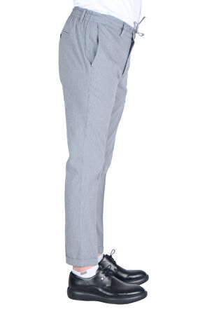 Cengiz İnler Slimfit Erkek Çizgili Gofre Pantolon