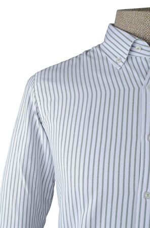 Slim Fit İnce King Çizgi Erkek Gömlek