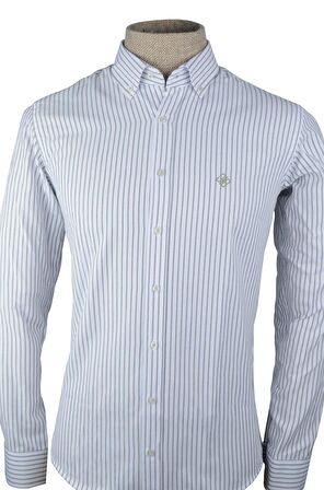 Slim Fit İnce King Çizgi Erkek Gömlek