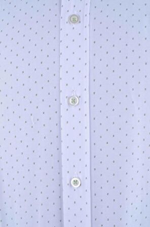 Cengiz İnler Küçük Puantiye Desenli Slim Fit Erkek Gömlek