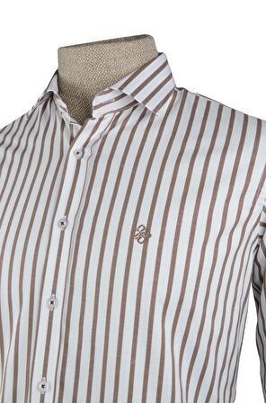 Cengiz İnler Kalın King Çizgili Slim Fit Erkek Gömlek