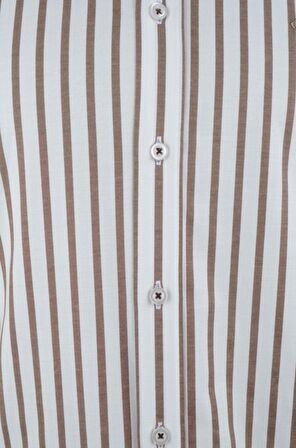 Cengiz İnler Kalın King Çizgili Slim Fit Erkek Gömlek