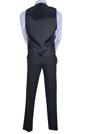 Cengiz İnler Kırlangıç Yaka Slim Fit Yelekli Erkek Takım Elbise