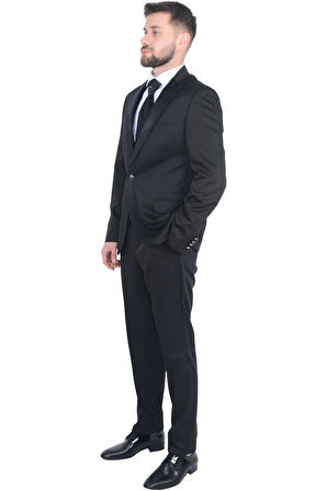 Cengiz İnler Armürlü Desen Kırlangıç Yaka Yelekli Damatlık