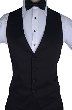 Armürlü Şal Yaka Yelekli Damatlık