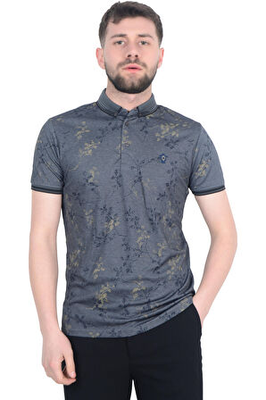 Cengiz İnler Sarmaşık Desenli Erkek Polo Yaka T-shirt