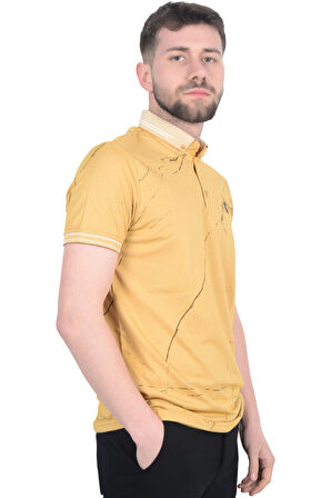 Cengiz İnler Baskı Desenli Erkek Polo Yaka  T-shirt