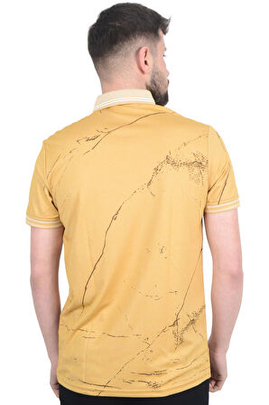Cengiz İnler Baskı Desenli Erkek Polo Yaka  T-shirt