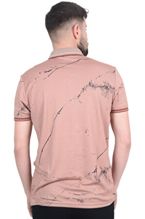 Cengiz İnler Baskı Desenli Erkek Polo Yaka  T-shirt