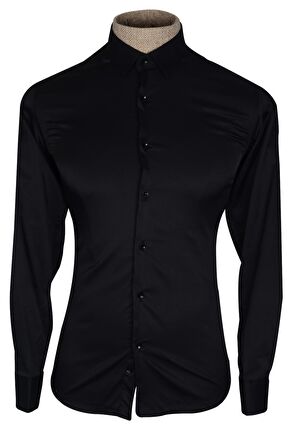 Kol Manşetli Slimfit Düz Erkek Gömlek