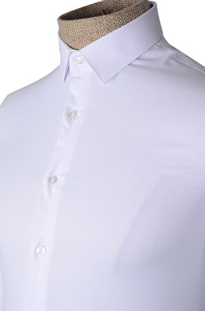 Kol Manşetli Slimfit Düz Erkek Gömlek