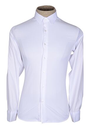Kol Manşetli Slimfit Düz Erkek Gömlek
