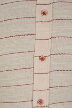 Yaka Düğmeli İnce Çizgili Silimfit Erkek Gömlek