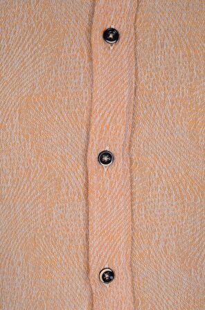 Yaka Düğmeli Kendinden Desenli Slimfit Erkek Gömlek