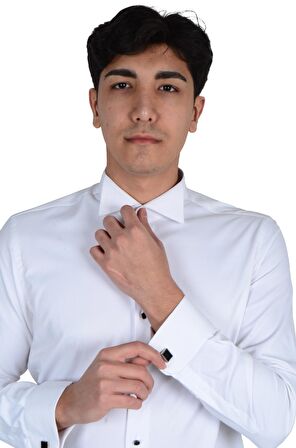 Cengiz İnler Ata Yaka Taş Düğmeli Slimfit Damatlık