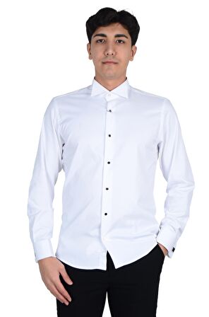 Cengiz İnler Ata Yaka Taş Düğmeli Slimfit Damatlık