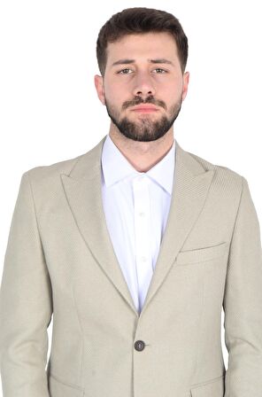 Cengiz İnler Nokta Desenli Kırlangıç Yaka Slim Erkek Ceket 