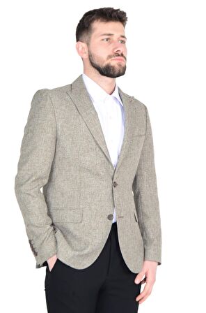 Cengiz İnler Kırçıllı Kırlangıç Yaka Slim Erkek Ceket 