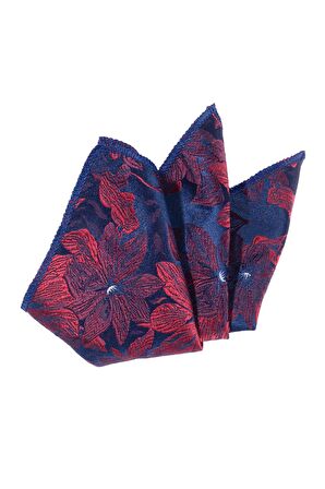 Cengiz İnler Büyük Çiçek Desenli Mendilli Mikrofiber Erkek Kravat