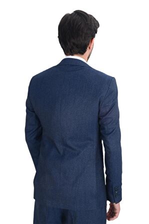 Cengiz İnler Nokta Desen Yelekli  Erkek Takım Elbise