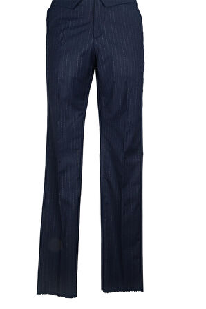 Cengiz İnler İnce Çizgili Yelekli  Erkek Takım Elbise