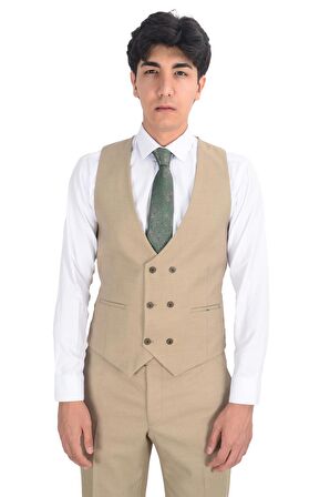 Cengiz İnler Slim Fit Yelekli  Erkek Takım Elbise