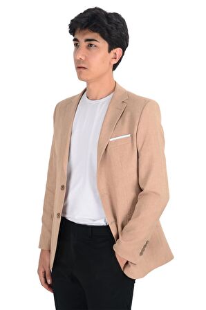 Cengiz İnler Armür Desen Slim Fit Erkek Ceket