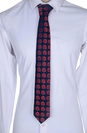 Cengiz İnler Kar Tanesi Desenli Mendilli Mikrofiber Erkek Kravat
