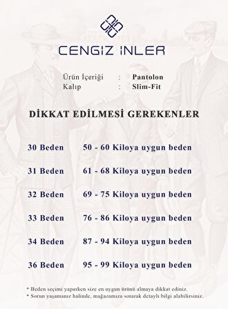 Cengiz İnler Edu 5 Cep Slimfit Erkek Pantolon