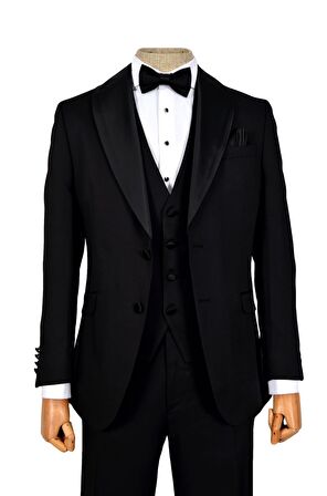 Armürlü Şal Yaka Çift Düğme Damatlık