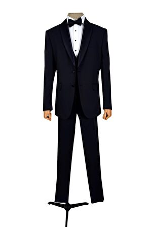 Armürlü Şal Yaka Çift Düğme Damatlık