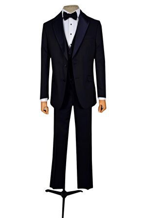 Petek Desen Şal Yaka Çift Düğme Damatlık