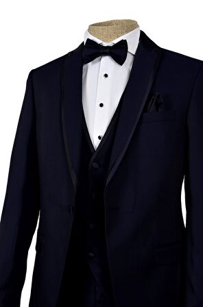 Cengiz İnler Pötikare Kırlangıç Yaka Tek Düğme Damatlık