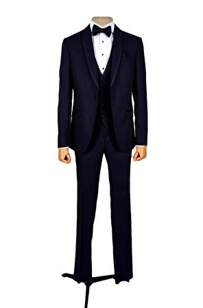 Cengiz İnler Pötikare Kırlangıç Yaka Tek Düğme Damatlık