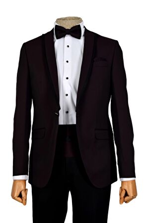 Armürlü Kırlangıç Yaka Tek Düğme Damatlık