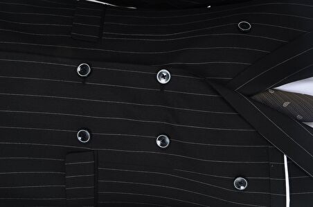 Cengiz İnler Kalın Çizgili Kruvaze Erkek Takım Elbise