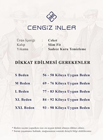 Cengiz İnler Örgü Desenli Slimfit Erkek Ceket