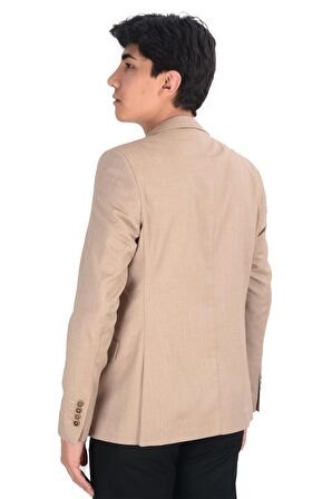 Cengiz İnler Balıksırtı Desenli Slim Erkek Ceket