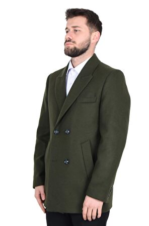 Cengiz İnler Kısa Kruvaze Erkek Kaşe Kaban