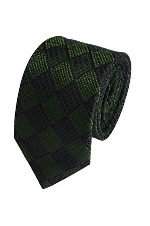 Cengiz İnler Kareli Desen Mendilli Mikrofiber Erkek Kravat