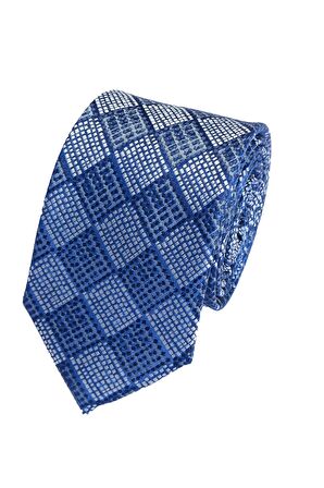 Cengiz İnler Kareli Desen Mendilli Mikrofiber Erkek Kravat