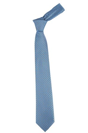 Cengiz İnler Pöti Kareli Desenli Mendilli Mikrofiber Erkek Kravat