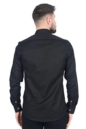 Cengiz İnler Gabardin Yıkamalı Yaka Düğmeli Slimfit Erkek Gömlek